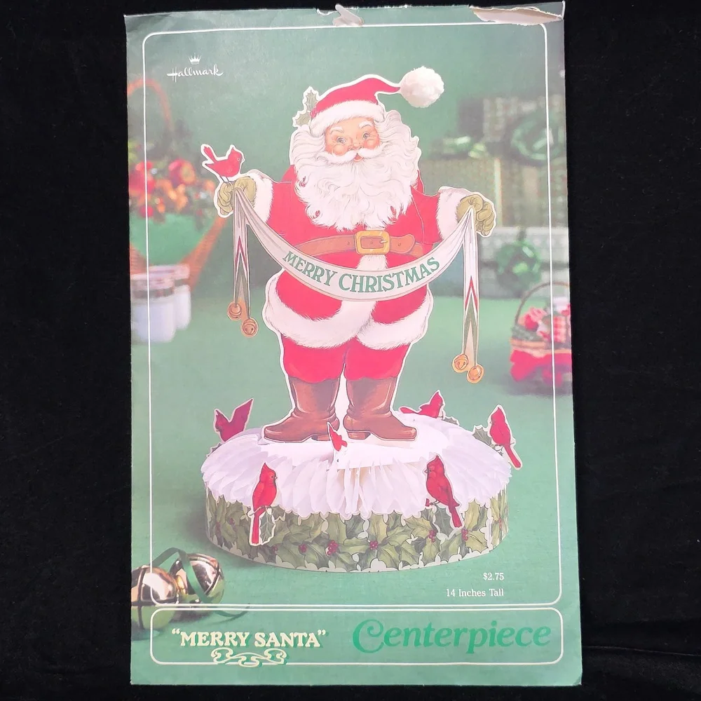 Hallmark‎ Merry Santa Christmas Centerpiece in Red and White 14